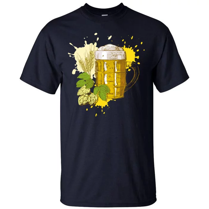 Oktoberfest Fall Autumn Beer Splatter Tall T-Shirt