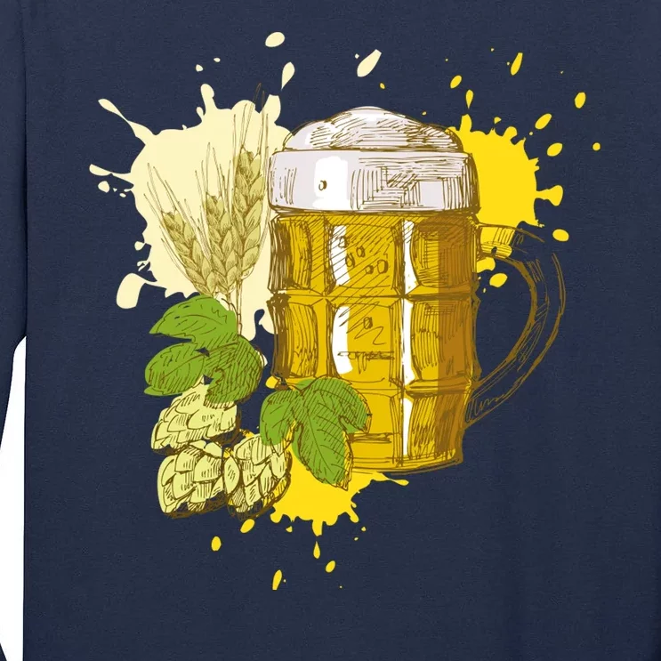 Oktoberfest Fall Autumn Beer Splatter Tall Long Sleeve T-Shirt