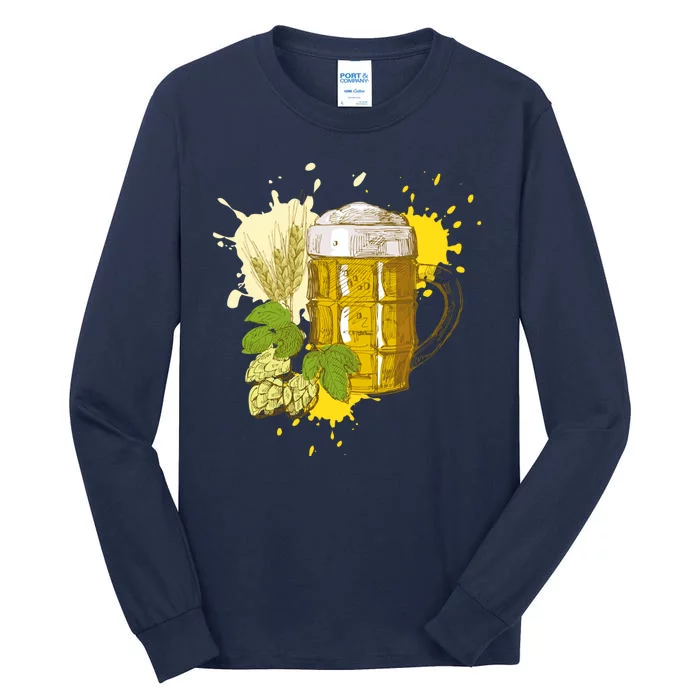 Oktoberfest Fall Autumn Beer Splatter Tall Long Sleeve T-Shirt