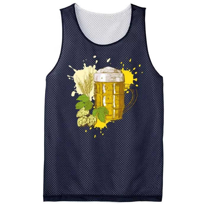 Oktoberfest Fall Autumn Beer Splatter Mesh Reversible Basketball Jersey Tank