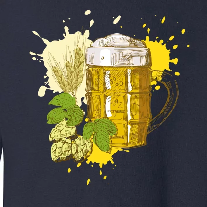 Oktoberfest Fall Autumn Beer Splatter Toddler Sweatshirt