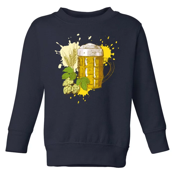 Oktoberfest Fall Autumn Beer Splatter Toddler Sweatshirt