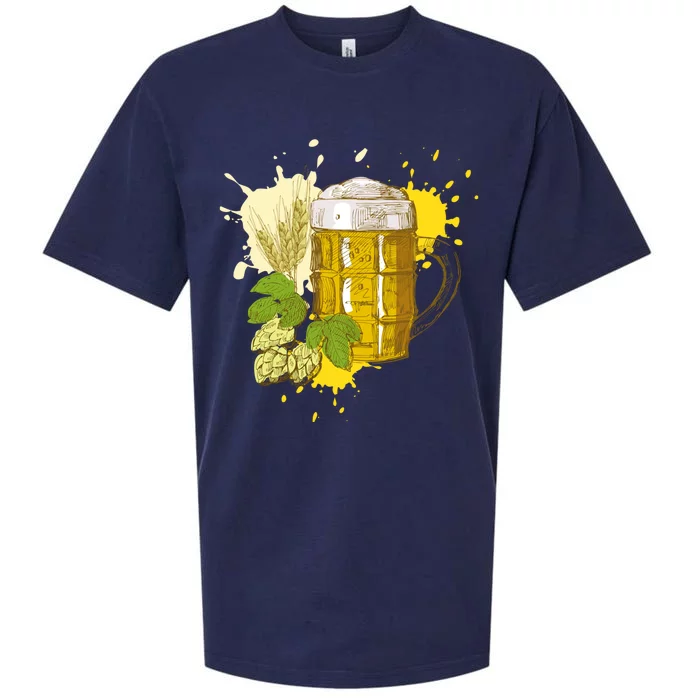 Oktoberfest Fall Autumn Beer Splatter Sueded Cloud Jersey T-Shirt