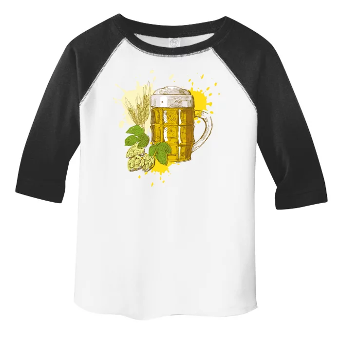 Oktoberfest Fall Autumn Beer Splatter Toddler Fine Jersey T-Shirt