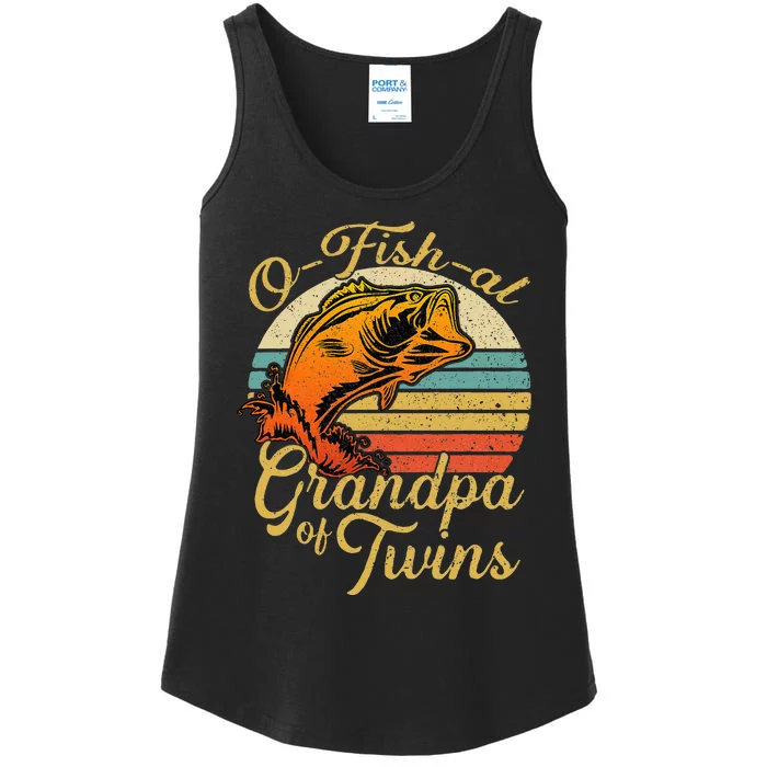 O Fish Al Grandpa Of Twins Baby Pregnancy Announcement Ladies Essential Tank