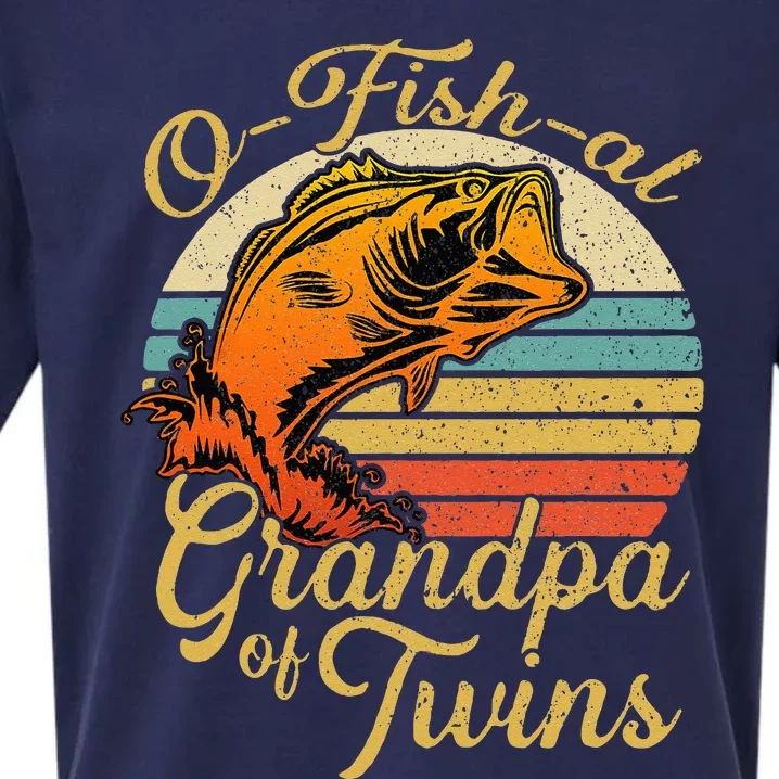 O Fish Al Grandpa Of Twins Baby Pregnancy Announcement Sueded Cloud Jersey T-Shirt