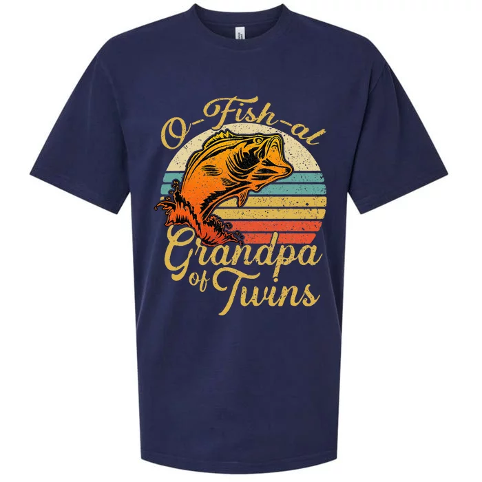 O Fish Al Grandpa Of Twins Baby Pregnancy Announcement Sueded Cloud Jersey T-Shirt