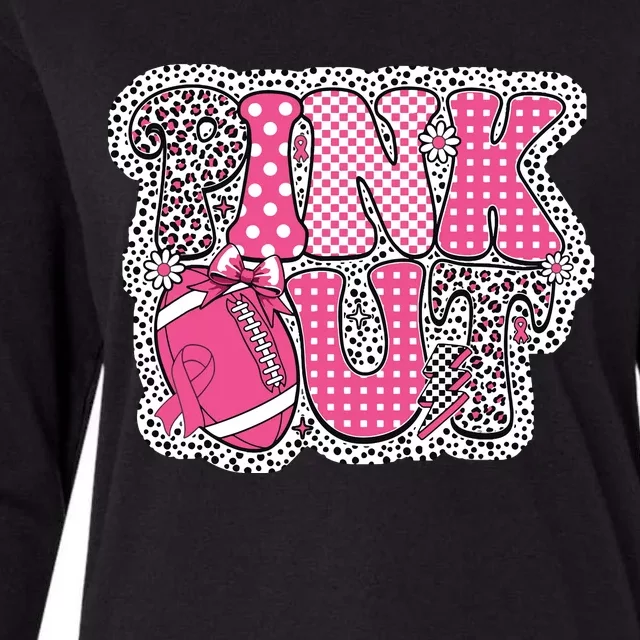 Out Football Breast Cancer Awareness Womens Cotton Relaxed Long Sleeve T-Shirt