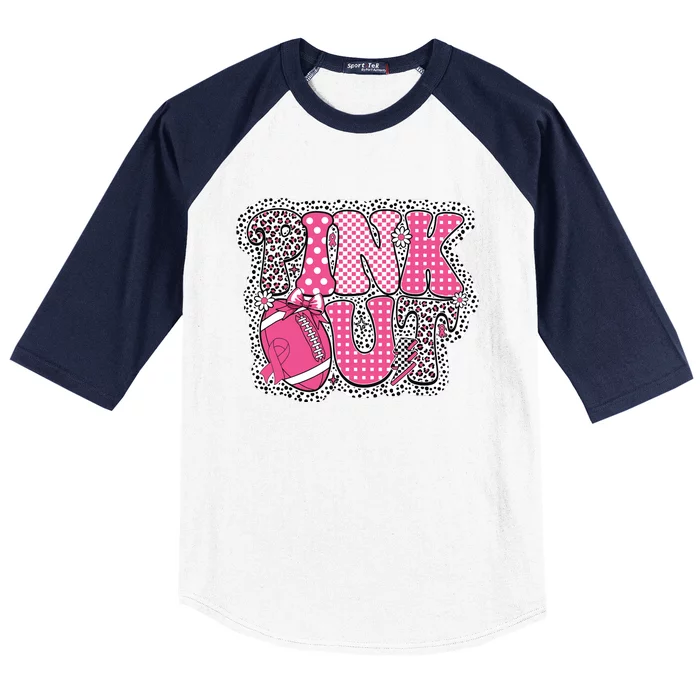 Out Football Breast Cancer Awareness Baseball Sleeve Shirt