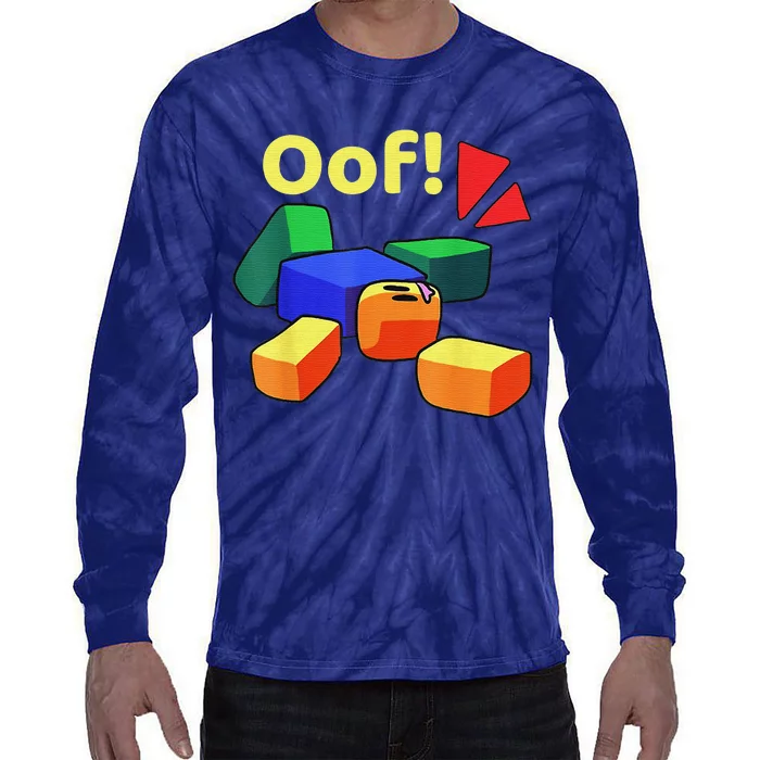 OOF! Funny Blox Noob Gamer Gifts For Gamers Tie-Dye Long Sleeve Shirt