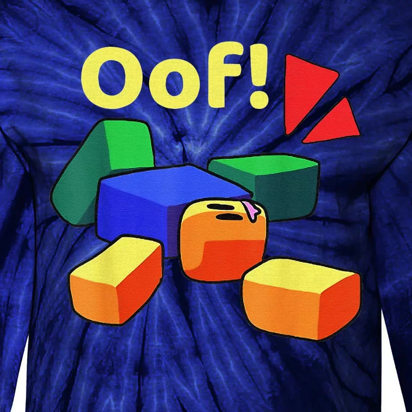 OOF! Funny Blox Noob Gamer Gifts For Gamers Tie-Dye Long Sleeve Shirt