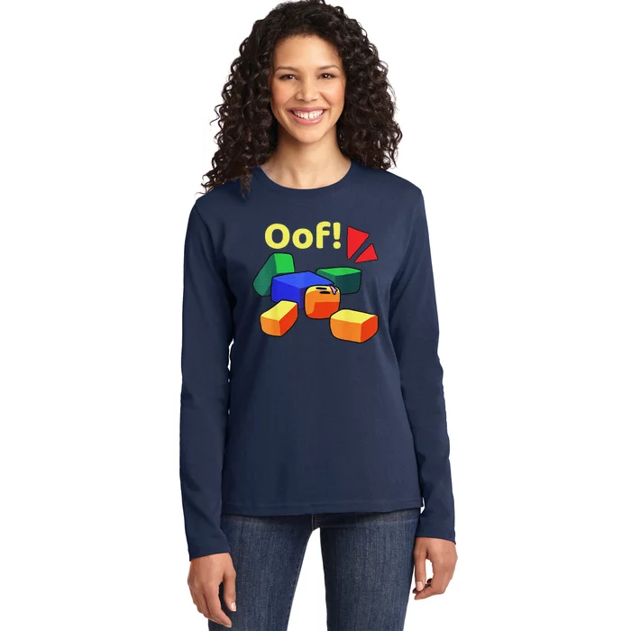 OOF! Funny Blox Noob Gamer Gifts For Gamers Ladies Long Sleeve Shirt