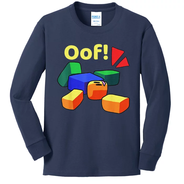 OOF! Funny Blox Noob Gamer Gifts For Gamers Kids Long Sleeve Shirt