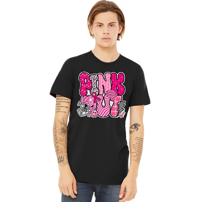 Out Football Breast Cancer Awareness Premium T-Shirt