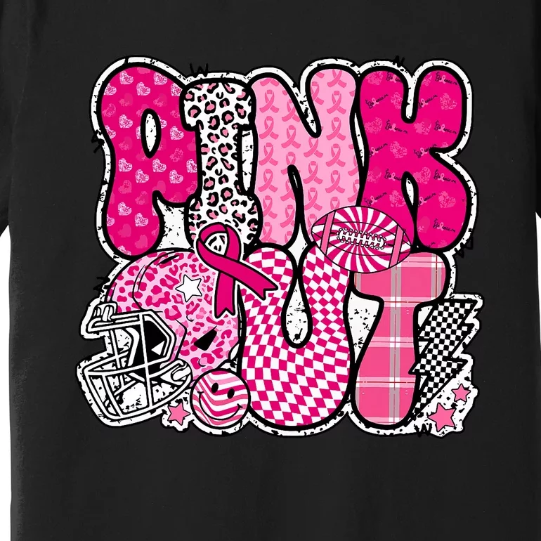 Out Football Breast Cancer Awareness Premium T-Shirt