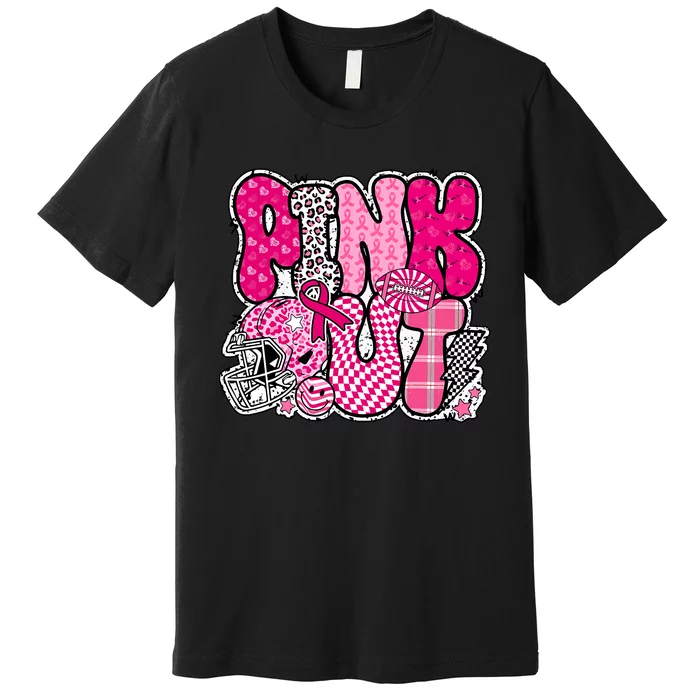 Out Football Breast Cancer Awareness Premium T-Shirt