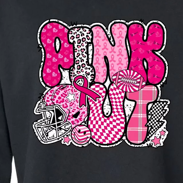 Out Football Breast Cancer Awareness Cropped Pullover Crew