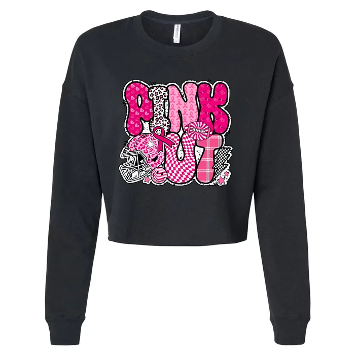 Out Football Breast Cancer Awareness Cropped Pullover Crew