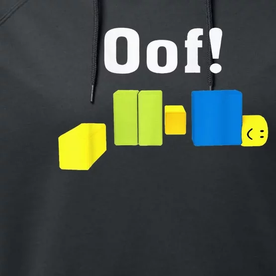 OOF! Funny Blox Noob Gamer Gifts For Gamers Performance Fleece Hoodie