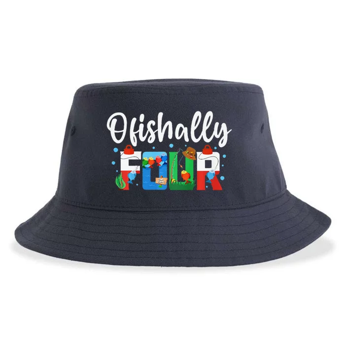 Ofishally Four Birthday Decorations 4 Year Old Boy Girl Sustainable Bucket Hat