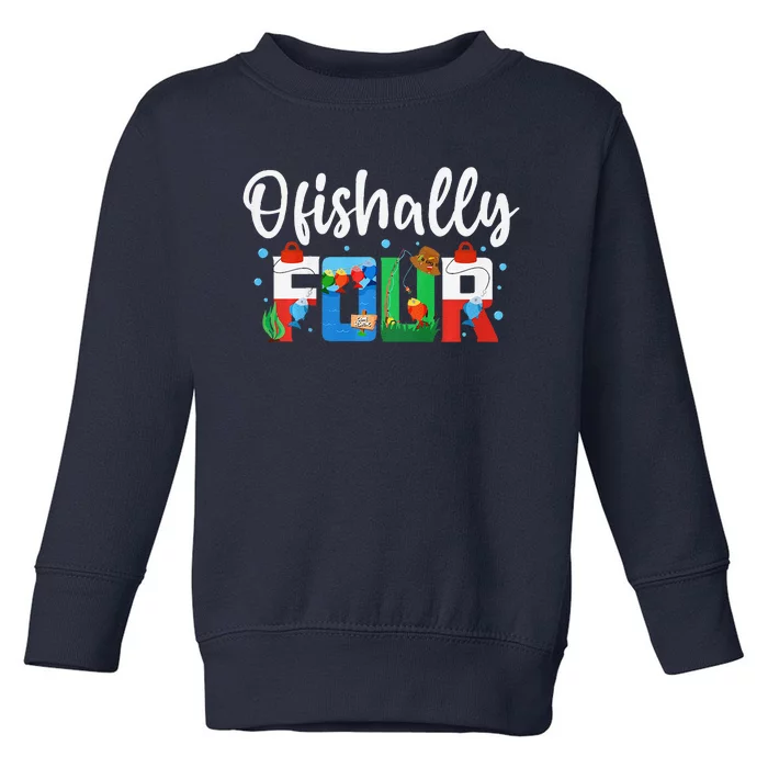 Ofishally Four Birthday Decorations 4 Year Old Boy Girl Toddler Sweatshirt