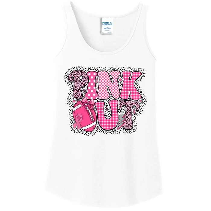 Out Football Breast Cancer Awareness Ladies Essential Tank