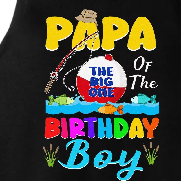 O Fish Birthday Outfit Papa Of The Birthday Boy Ladies Tri-Blend Wicking Tank