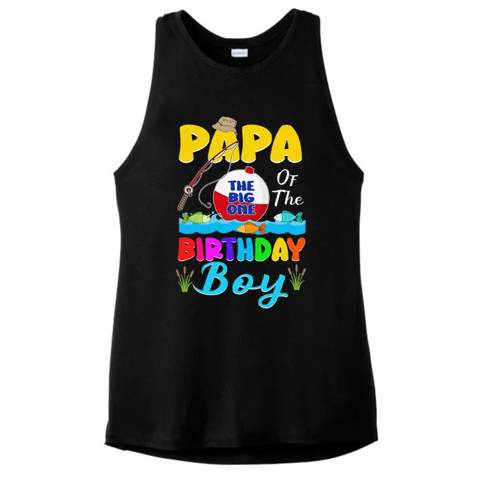 O Fish Birthday Outfit Papa Of The Birthday Boy Ladies Tri-Blend Wicking Tank