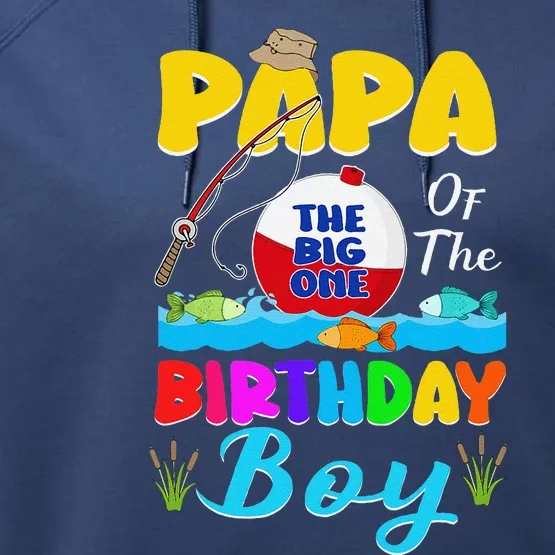 O Fish Birthday Outfit Papa Of The Birthday Boy Performance Fleece Hoodie