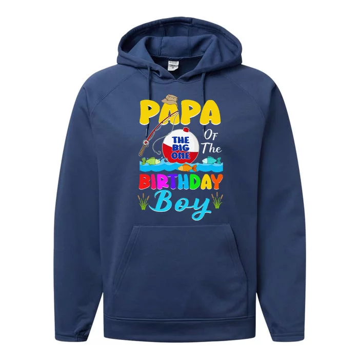 O Fish Birthday Outfit Papa Of The Birthday Boy Performance Fleece Hoodie