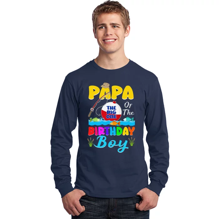 O Fish Birthday Outfit Papa Of The Birthday Boy Long Sleeve Shirt