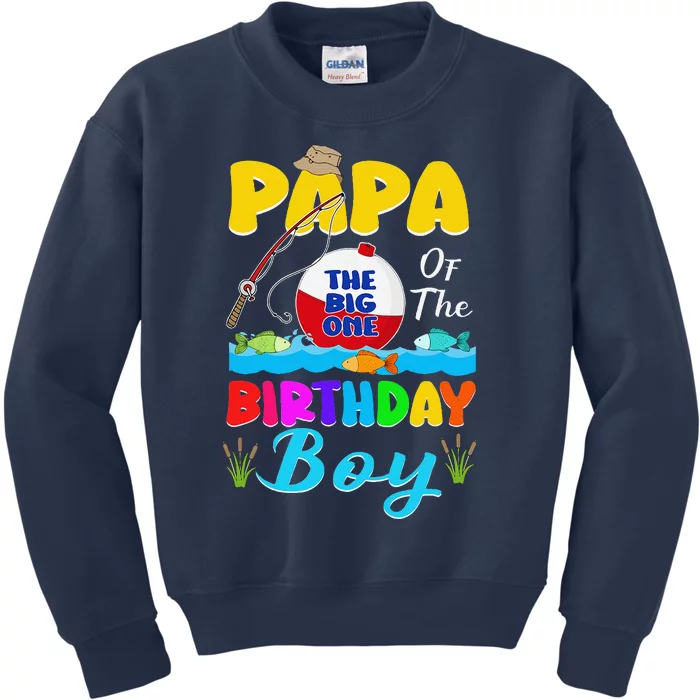 O Fish Birthday Outfit Papa Of The Birthday Boy Kids Sweatshirt