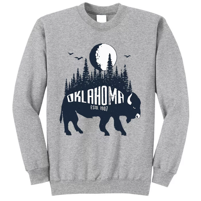 Oklahoma Funny Bison Buffalo Home State Tall Sweatshirt