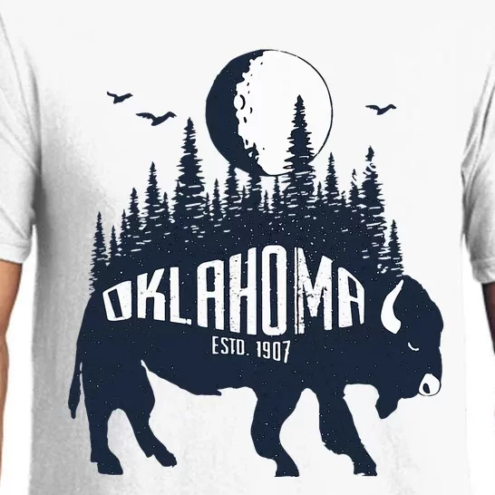 Oklahoma Funny Bison Buffalo Home State Pajama Set