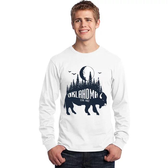 Oklahoma Funny Bison Buffalo Home State Tall Long Sleeve T-Shirt