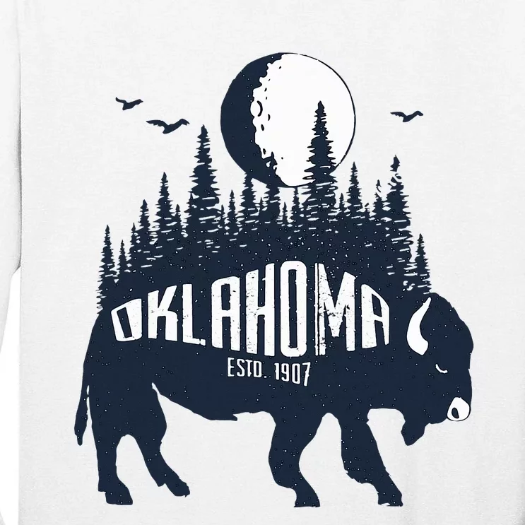 Oklahoma Funny Bison Buffalo Home State Tall Long Sleeve T-Shirt