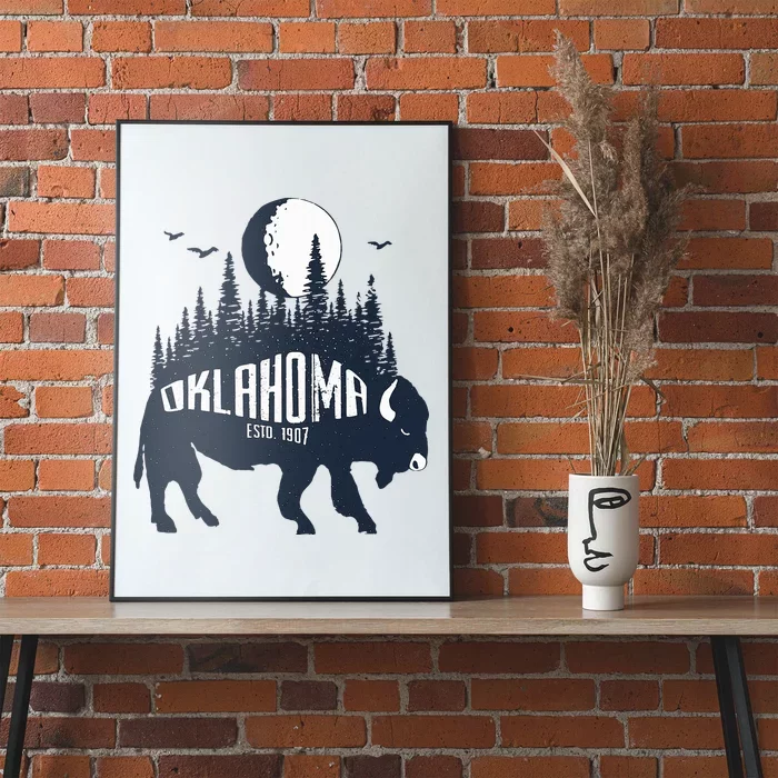 Oklahoma Funny Bison Buffalo Home State Poster