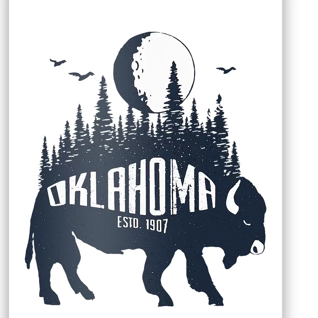 Oklahoma Funny Bison Buffalo Home State Poster