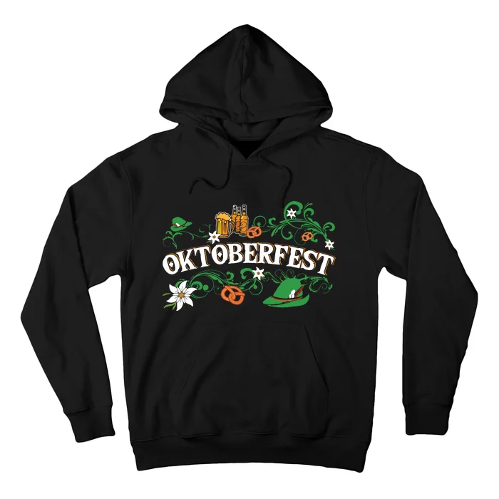 Oktoberfest Funny Beer Hat Pretzel And Edelweiss Hoodie