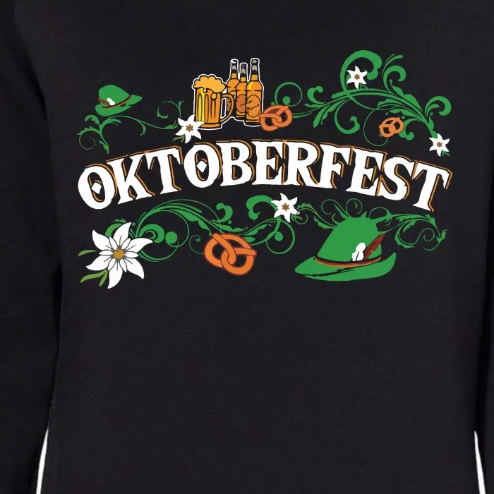 Oktoberfest Funny Beer Hat Pretzel And Edelweiss Womens California Wash Sweatshirt