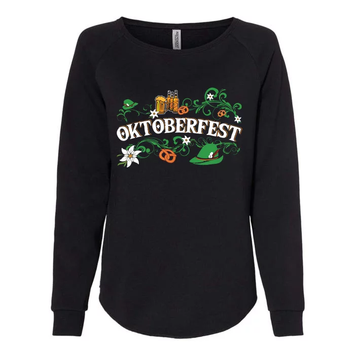 Oktoberfest Funny Beer Hat Pretzel And Edelweiss Womens California Wash Sweatshirt