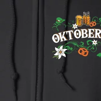 Oktoberfest Funny Beer Hat Pretzel And Edelweiss Full Zip Hoodie