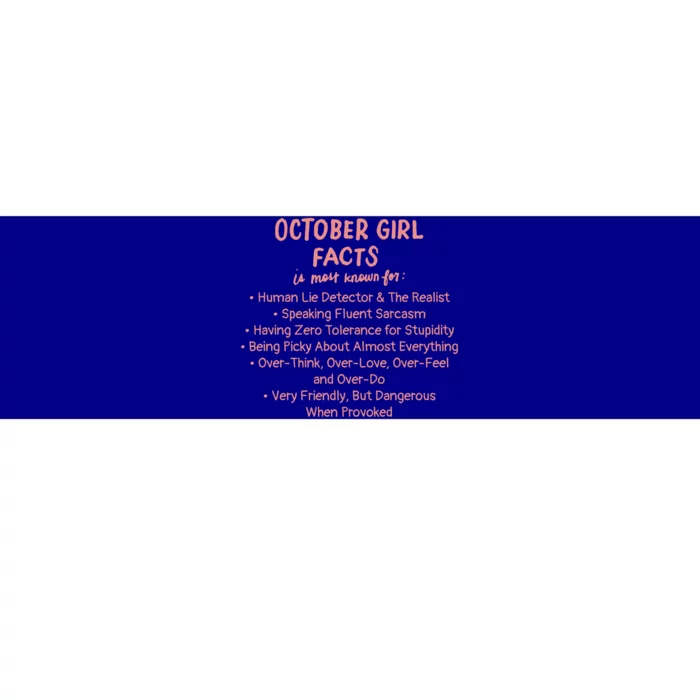 October Facts Birthday Funny Gift Born Libra Or Scorpio Gift Bumper Sticker