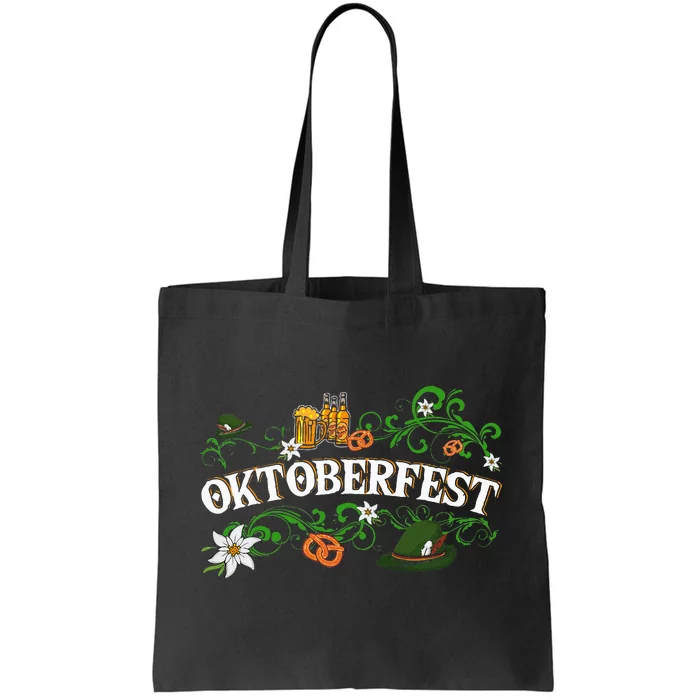 Oktoberfest Funny Beer Hat Pretzel And Edelweiss Tote Bag