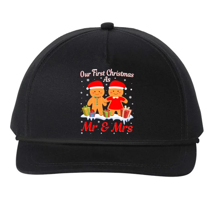 Our First Christmas As Mr And Mrs New Couple Christmas Meaningful Gift Snapback Five-Panel Rope Hat