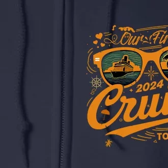 Our First Cruise 2024 Together Couple Family Matching Cruise Full Zip Hoodie