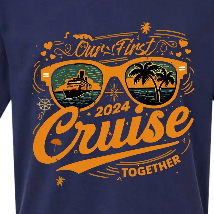 Our First Cruise 2024 Together Couple Family Matching Cruise Sueded Cloud Jersey T-Shirt