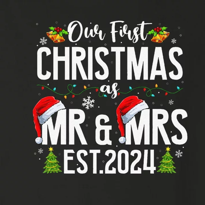 Our First Christmas As Mr & Mrs 2024 Married Couples Pajamas Toddler Long Sleeve Shirt