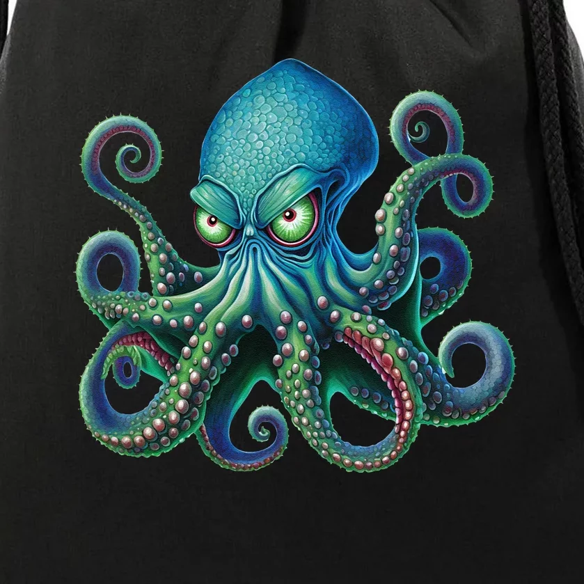 Octopus Fun Cephalopod Sea Creatures Kraken Octopus Drawstring Bag