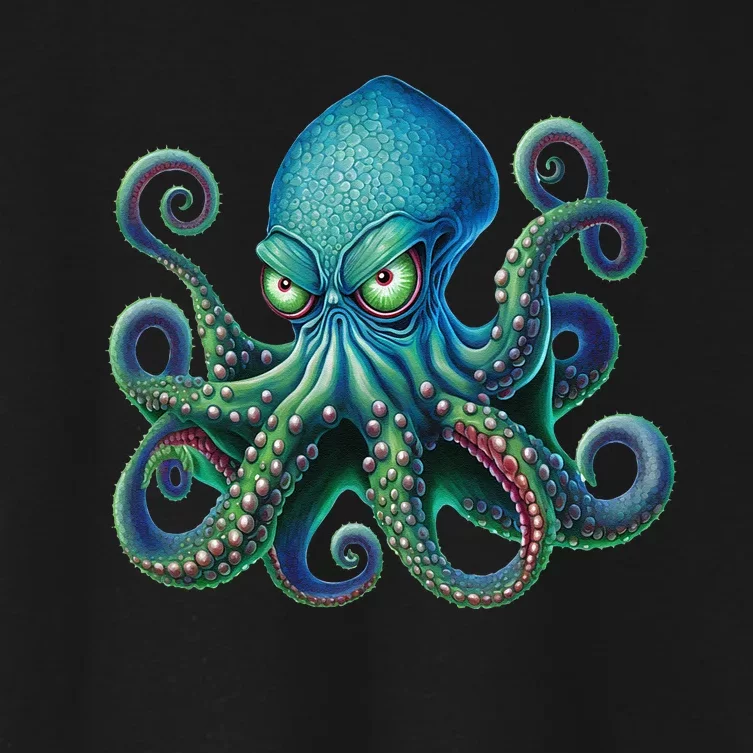 Octopus Fun Cephalopod Sea Creatures Kraken Octopus Women's Crop Top Tee